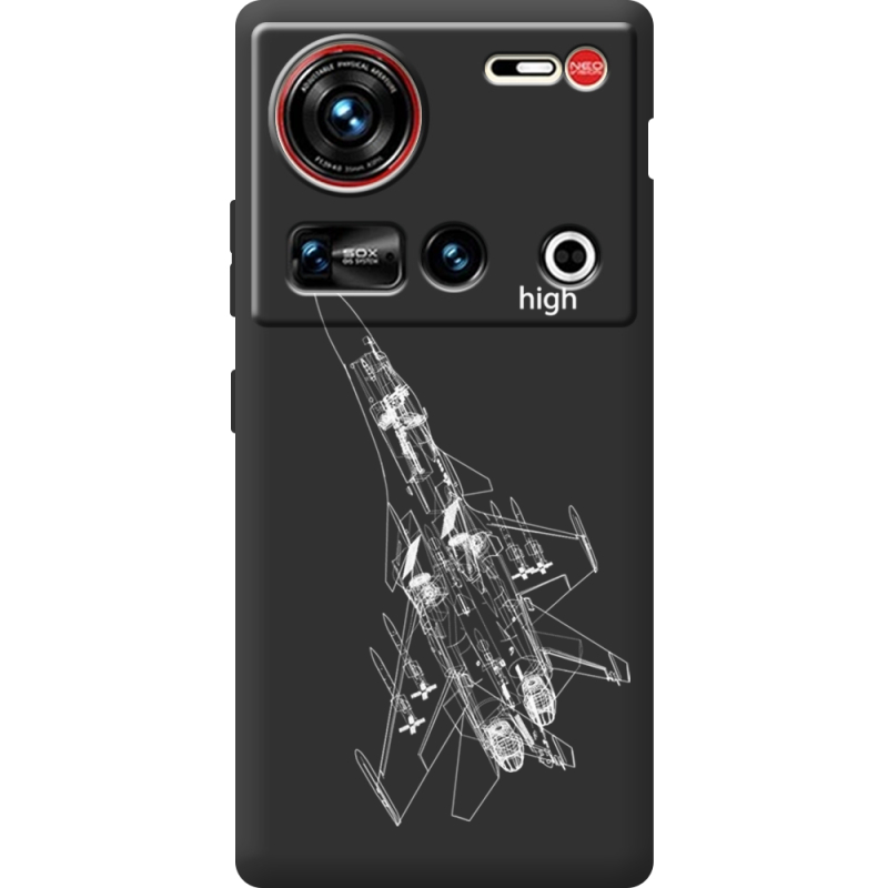 Чорний чохол BoxFace Nubia Z70 Ultra Військовий літак