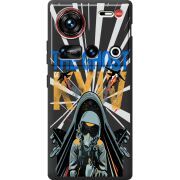 Чорний чохол BoxFace Nubia Z70 Ultra Привид Києва в дії