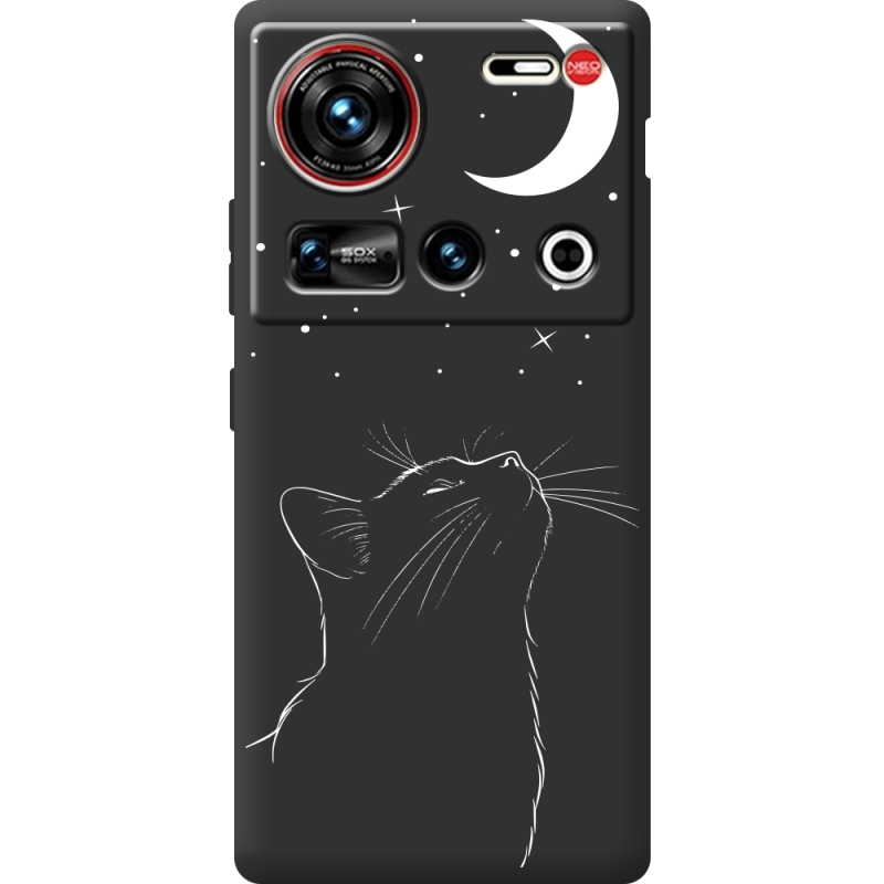 Чорний чохол BoxFace Nubia Z70 Ultra Місячний кіт