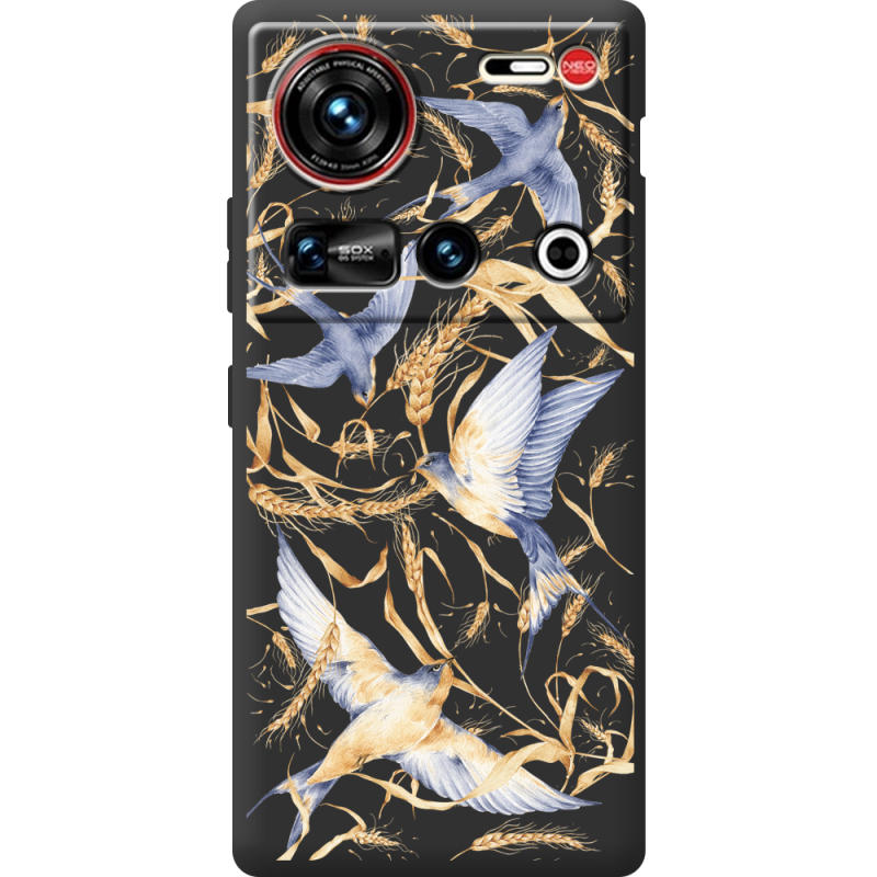 Чорний чохол BoxFace Nubia Z70 Ultra Ластівки