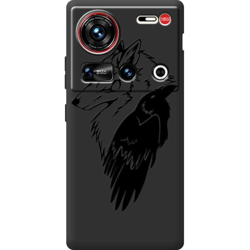 Чорний чохол BoxFace Nubia Z70 Ultra Wolf and Raven