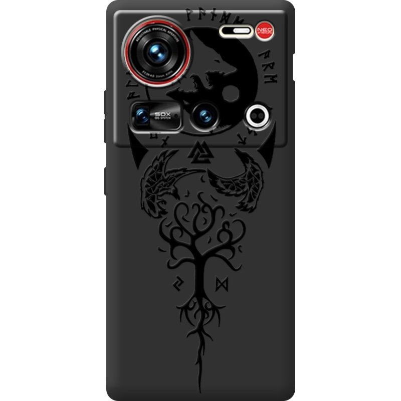 Чорний чохол BoxFace Nubia Z70 Ultra Hugin and Munin