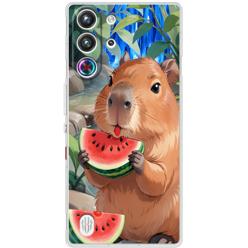 Чохол BoxFace Nubia RedMagic 10 Pro Капібара з кавуном