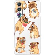 Прозорий чохол BoxFace Nubia RedMagic 10 Pro с 3D-глазками Pug