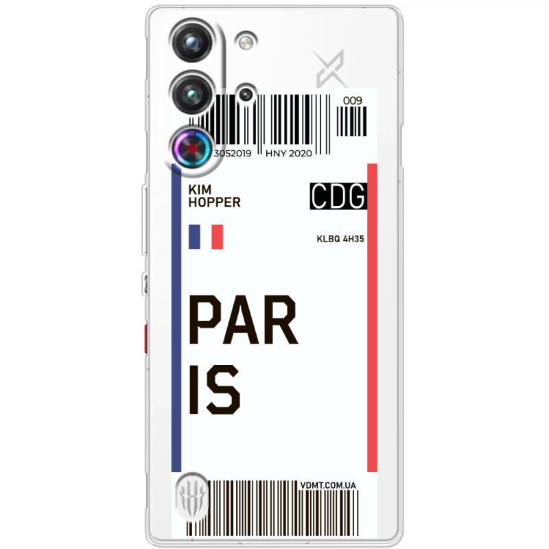 Прозорий чохол BoxFace Nubia RedMagic 10 Pro Ticket Paris