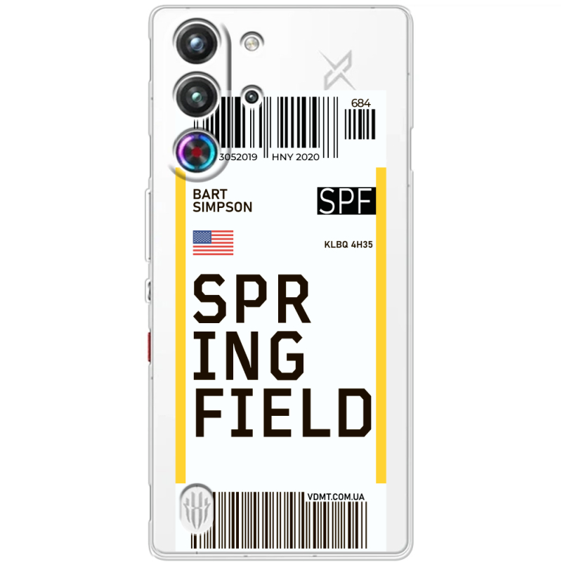 Прозорий чохол BoxFace Nubia RedMagic 10 Pro Ticket Springfield