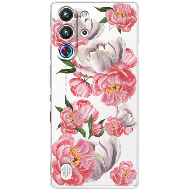 Прозорий чохол BoxFace Nubia RedMagic 10 Pro Peony Watercolor Style