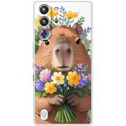 Прозорий чохол BoxFace Nubia RedMagic 10 Pro Капибара з квітами