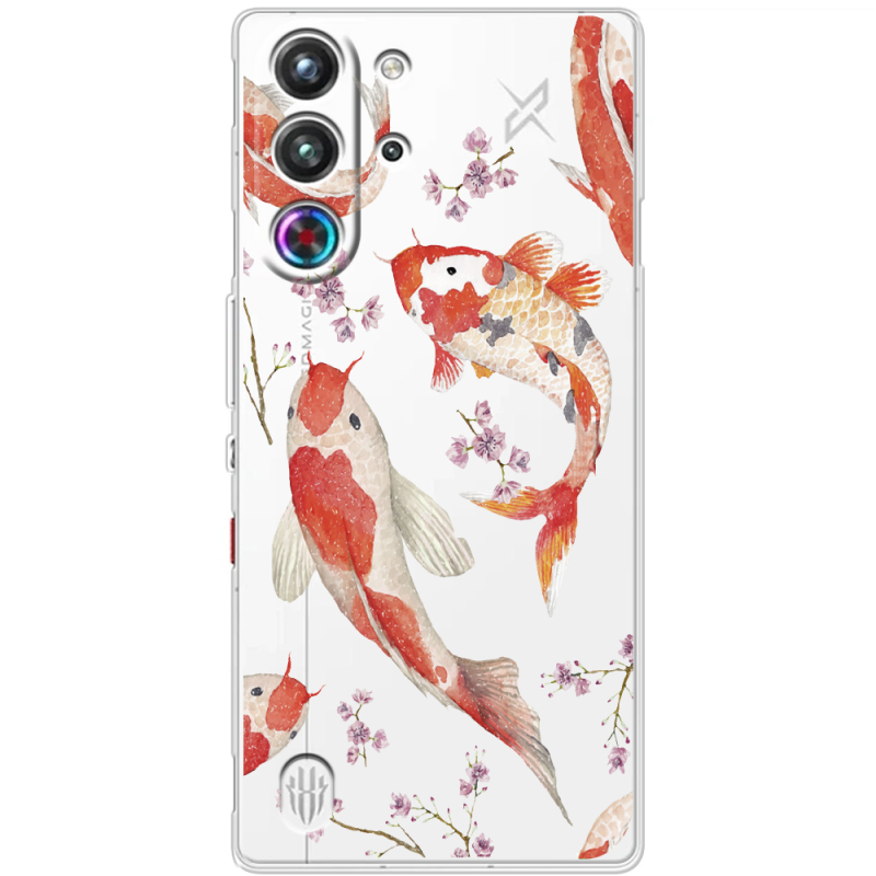 Прозорий чохол BoxFace Nubia RedMagic 10 Pro Japanese Koi Fish