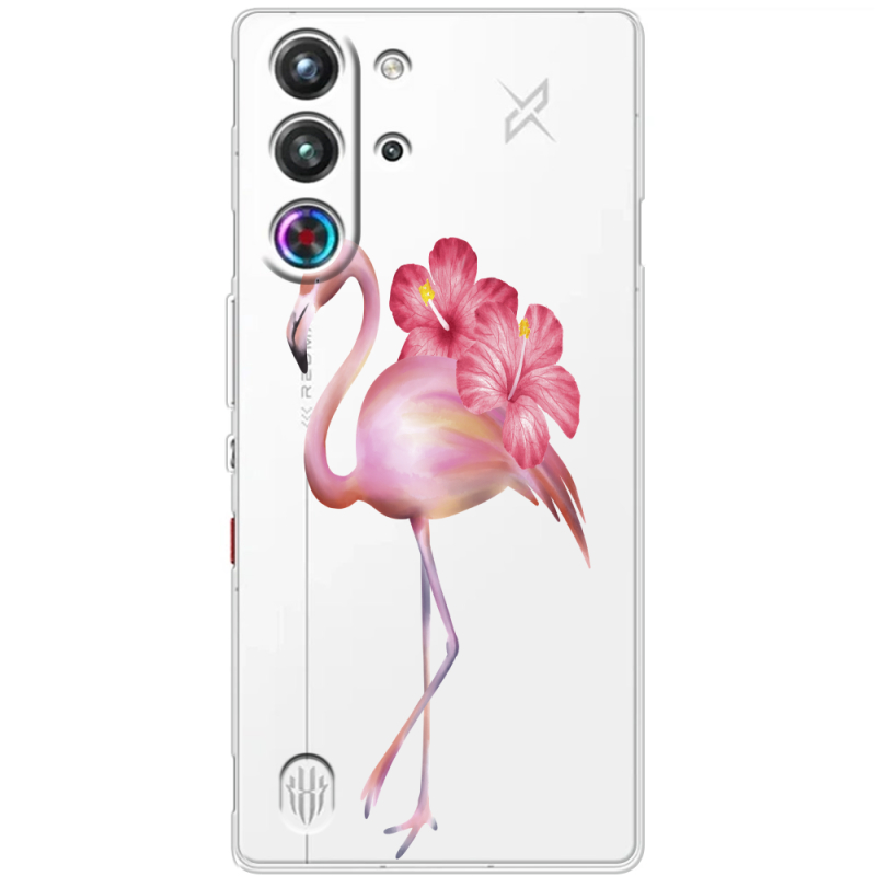 Прозорий чохол BoxFace Nubia RedMagic 10 Pro Floral Flamingo