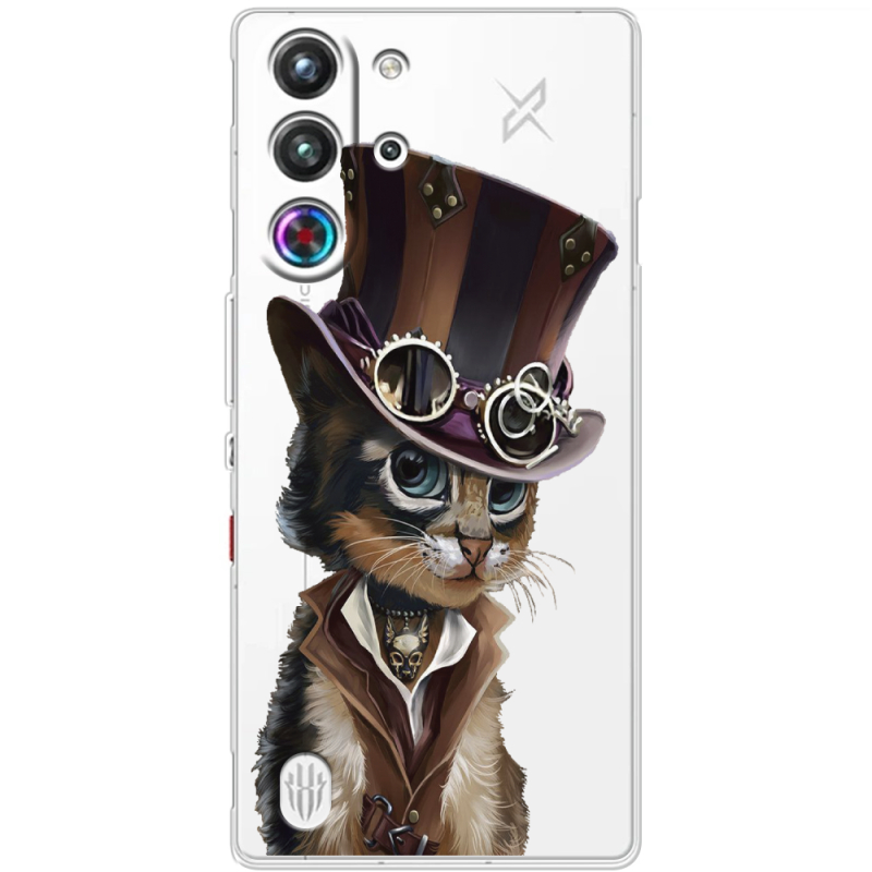 Прозорий чохол BoxFace Nubia RedMagic 10 Pro Steampunk Cat