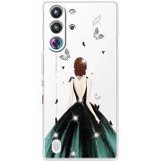 Чохол зі стразами Nubia RedMagic 10 Pro Girl in the green dress