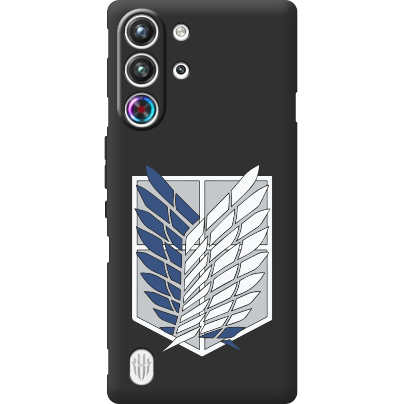 Чорний чохол BoxFace Nubia RedMagic 10 Pro Атака Титанов Крылья Свободы