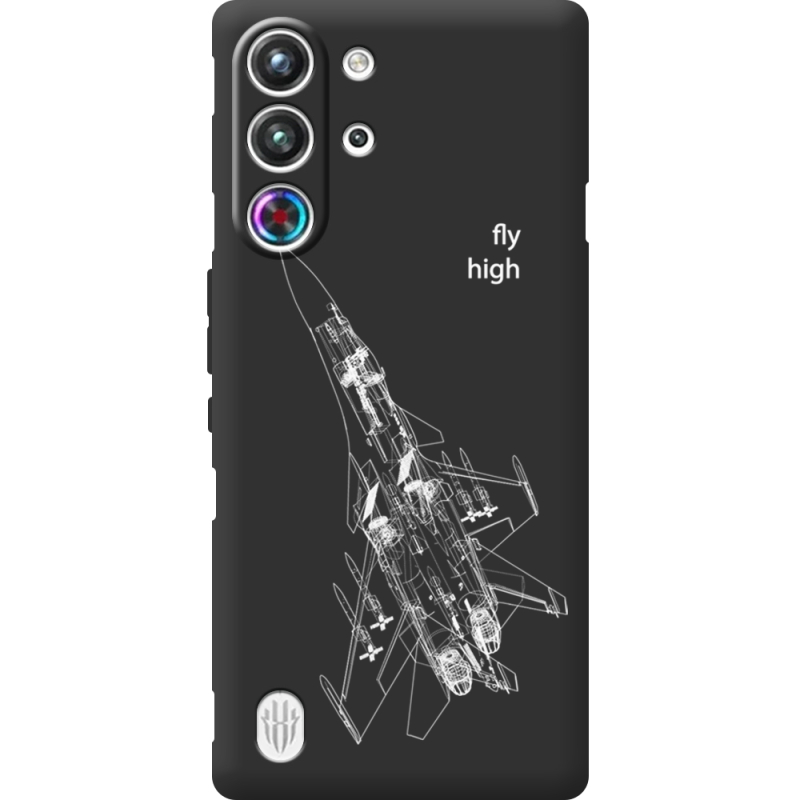 Чорний чохол BoxFace Nubia RedMagic 10 Pro Військовий літак