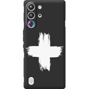 Чорний чохол BoxFace Nubia RedMagic 10 Pro Білий хрест ЗСУ