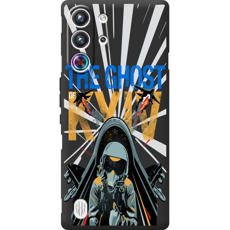 Чорний чохол BoxFace Nubia RedMagic 10 Pro Привид Києва в дії