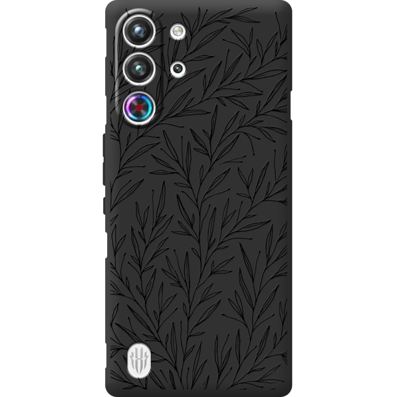 Чорний чохол BoxFace Nubia RedMagic 10 Pro Leaves