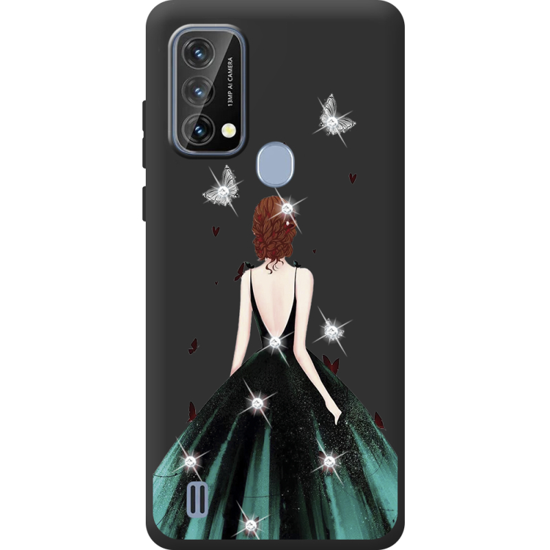 Чохол зі стразами Blackview A50 Girl in the green dress