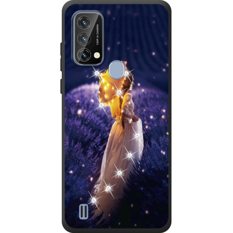 Чохол зі стразами Blackview A50 Girl with Umbrella