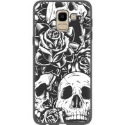 Черный чехол Uprint Samsung J600 Galaxy J6 2018 Skull and Roses