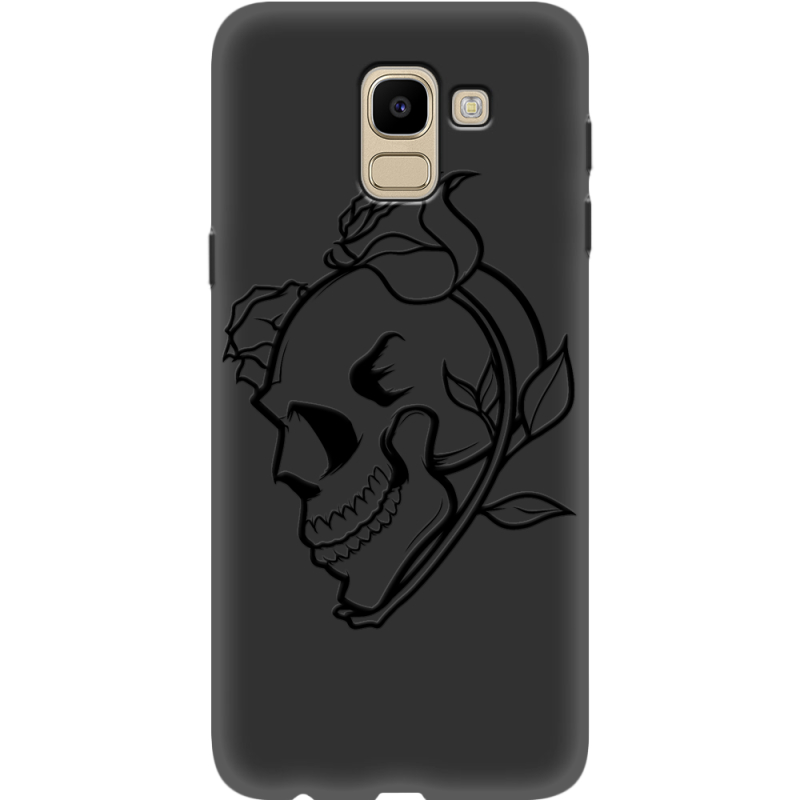 Черный чехол Uprint Samsung J600 Galaxy J6 2018 Skull and Roses