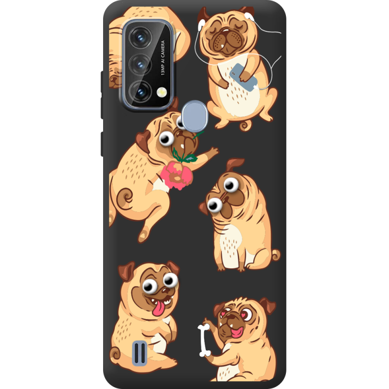 Прозорий чохол BoxFace Blackview A50 с 3D-глазками Pug