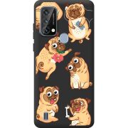 Прозорий чохол BoxFace Blackview A50 с 3D-глазками Pug