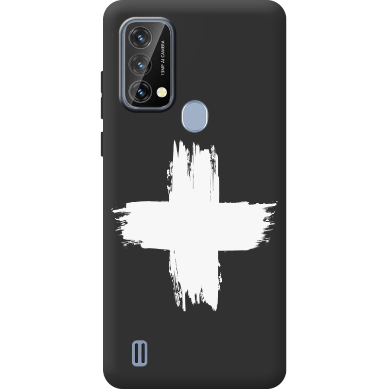 Чорний чохол BoxFace Blackview A50 Білий хрест ЗСУ