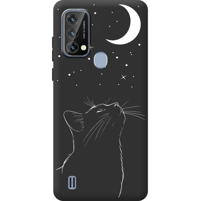 Чорний чохол BoxFace Blackview A50 Місячний кіт