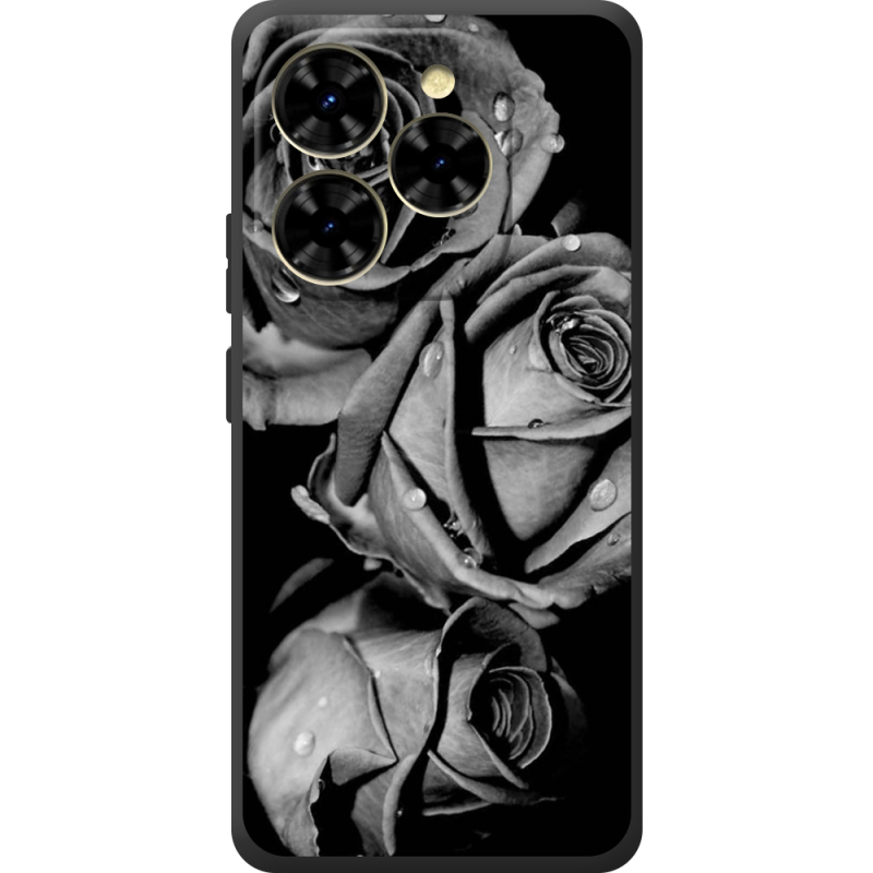 Чохол BoxFace Blackview Shark 9 Black and White Roses
