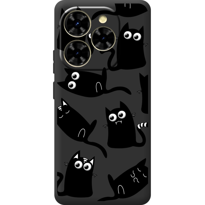 Прозорий чохол BoxFace Blackview Shark 9 с 3D-глазками Black Kitty