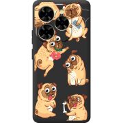 Прозорий чохол BoxFace Blackview Shark 9 с 3D-глазками Pug