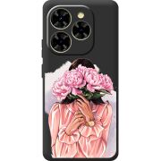 Прозорий чохол BoxFace Blackview Shark 9 Девушка с Пионами