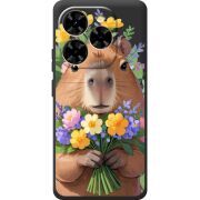 Прозорий чохол BoxFace Blackview Shark 9 Капибара з квітами