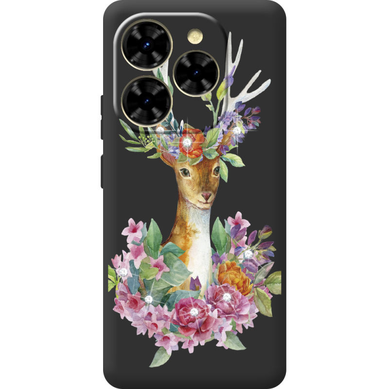 Чохол зі стразами Blackview Shark 9 Deer with flowers