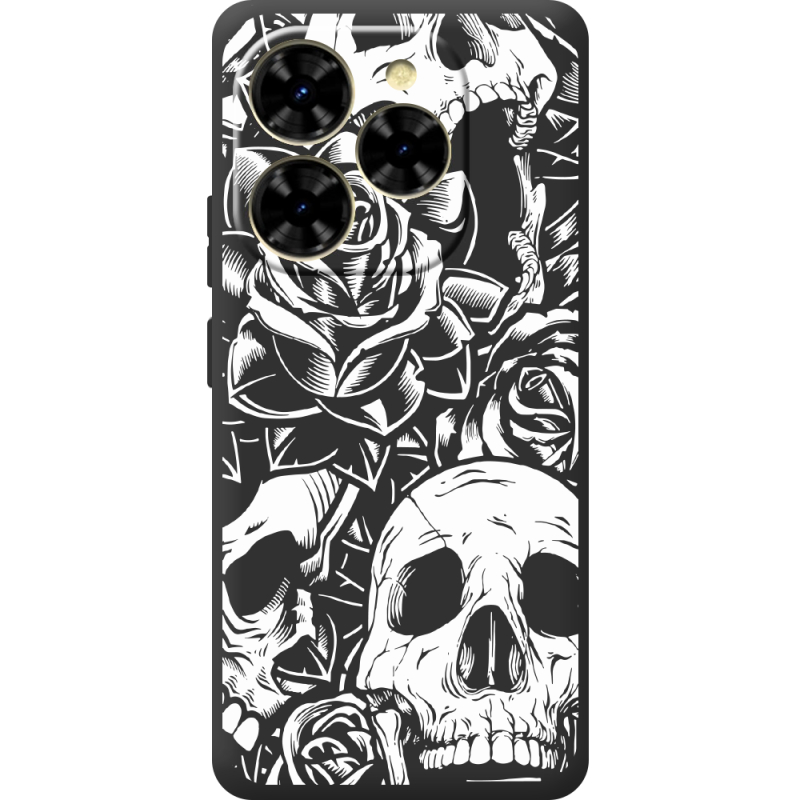 Чорний чохол BoxFace Blackview Shark 9 Skull and Roses