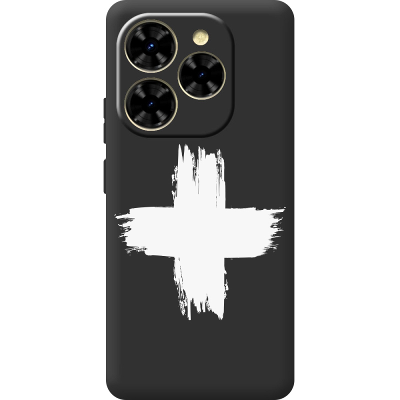 Чорний чохол BoxFace Blackview Shark 9 Білий хрест ЗСУ