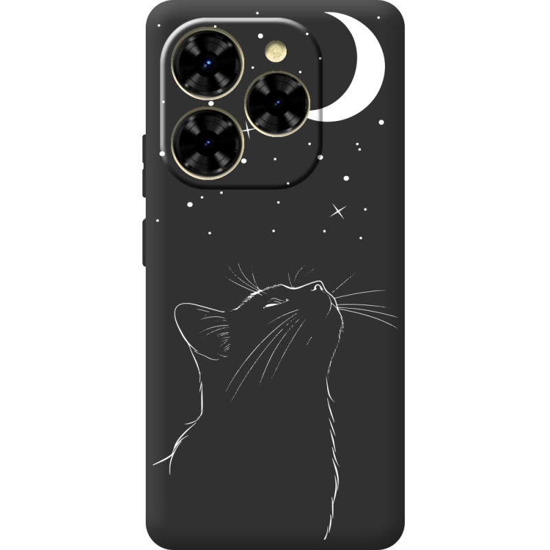 Чорний чохол BoxFace Blackview Shark 9 Місячний кіт