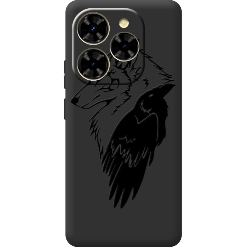 Чорний чохол BoxFace Blackview Shark 9 Wolf and Raven
