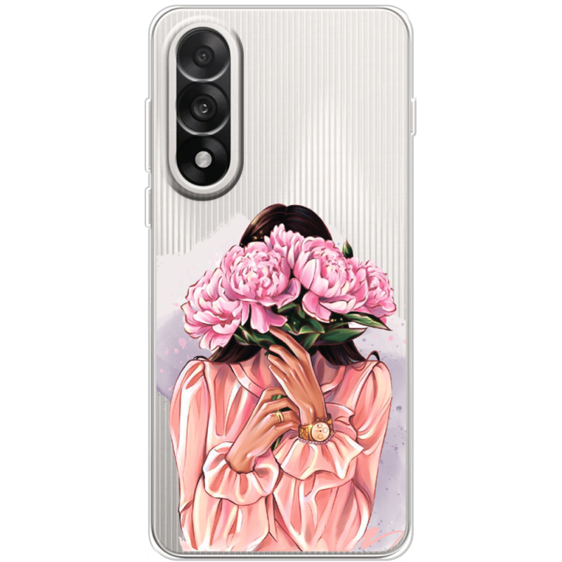 Прозорий чохол BoxFace OnePlus Nord 5 Девушка с Пионами