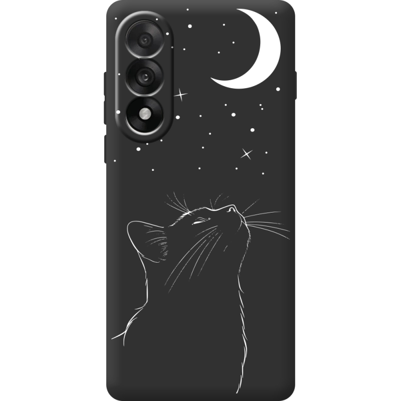 Чорний чохол BoxFace OnePlus Nord 5 Місячний кіт