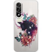 Чохол зі стразами OnePlus Nord 5 Cat in Flowers