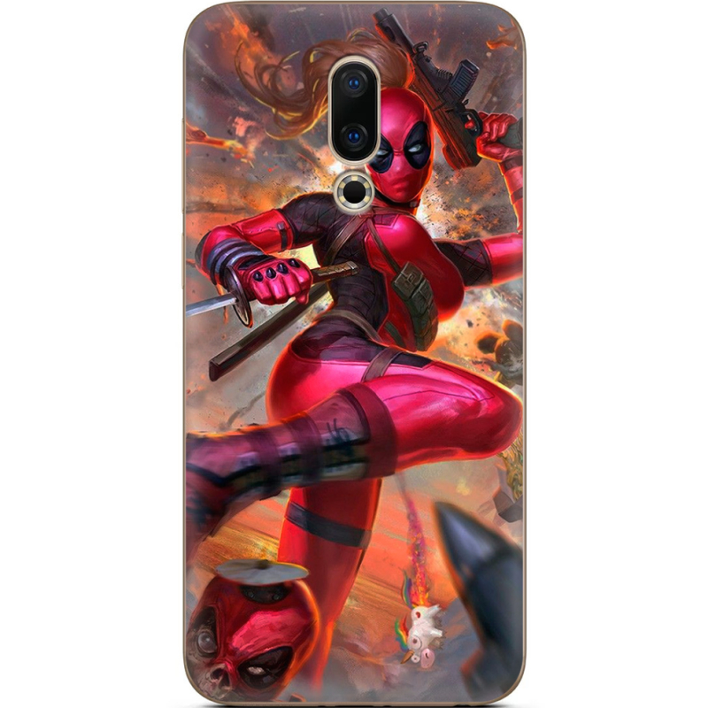 Чехол Uprint Meizu 16 Woman Deadpool