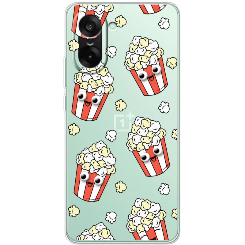 Прозорий чохол BoxFace OnePlus Nord CE5 с 3D-глазками Popcorn