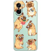 Прозорий чохол BoxFace OnePlus Nord CE5 с 3D-глазками Pug