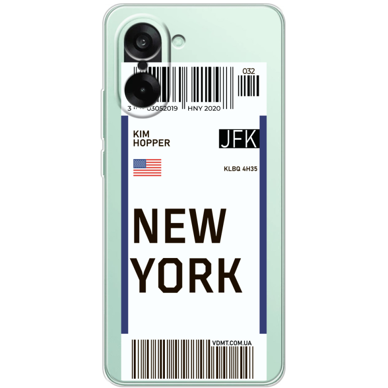 Прозорий чохол BoxFace OnePlus Nord CE5 Ticket New York