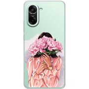 Прозорий чохол BoxFace OnePlus Nord CE5 Девушка с Пионами