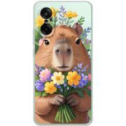 Прозорий чохол BoxFace OnePlus Nord CE5 Капибара з квітами