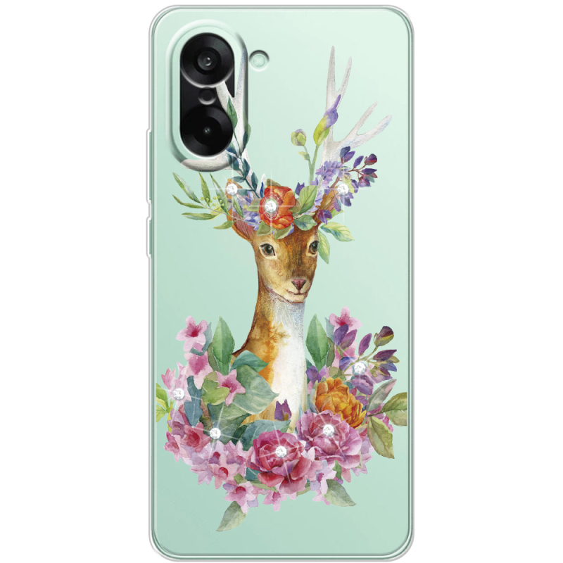Чохол зі стразами OnePlus Nord CE5 Deer with flowers
