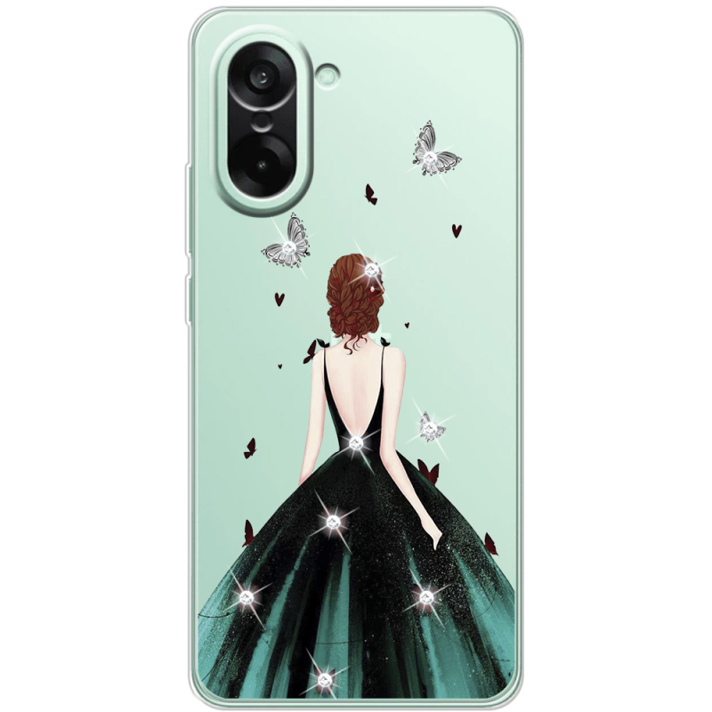 Чохол зі стразами OnePlus Nord CE5 Girl in the green dress